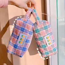 튤립 스트랩 사각 중학생 필통 고등학생 대학생 큰필통 천 필통 파우치, 옐로우