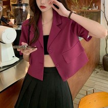 [예쁨시전] 여성 반팔 간절기 숏 자켓
