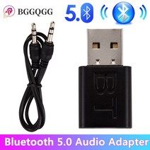 BGGQGG 블루투스 5.0 어댑터 2in1 송신기 수신기 미니 무선 USB 동글 3.5, [01] 블루투스 v50, 01 Black