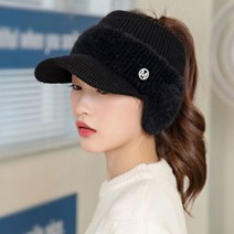 골프 이어워머 여성 귀도리 귀마개 구멍 뚫린 니트 썬캡