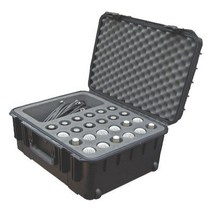 SKB Injection Molded Case w/Foam for (24) Mics w/storage compartment and wheels null, 1, Black