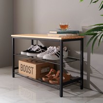 델리아리빙 다용도 원목 벤치형 신발장, 화이트