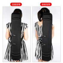 해금 케이스 가방 Erhu 상자는 운반 및 운반이 전문 옥스포드 천 erhu 상자 내압 하드 박스 숄더/숄더 소프트 휴대용 라이트, [04]  가죽 핸들/더블 스트랩