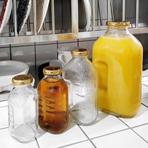 델몬트 유리병 레트로 보리차 주스 물병 물통 4 size, 1.5L