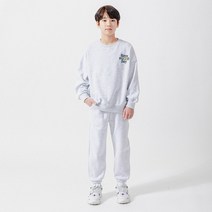 크로젬 주니어 남녀공용 특양면 굿데이 오버핏 맨투맨 트레이닝 세트 CRZSTJ 222