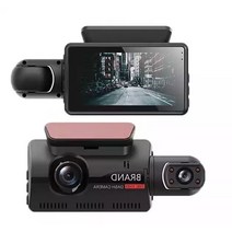 전기차 충전기 한국형 케이블 듀얼 렌즈 인치 대시보드 캠 ​​운전 레코더 자동차 블랙 박스 나이트 비전 센서 자동차 대시 카메라, 검은색, 32g