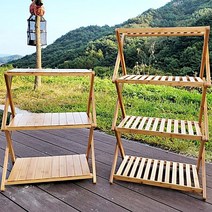 아이엠캠핑 감성선반 캠핑선반 접이식 우드쉘프 A타입 B타입, B타입 4단