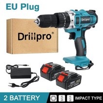 drillpro 3 in 1 무선 전기 드릴 90n.m screwdrive hammer 전동 공구 15000amh 배터리 드릴 드라이버 makita 배터리, 협력사, 2 배터리 EU 플러그