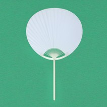 종이 부채 원형부채 PVC, 1개