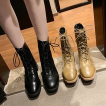 ridh462 웨스턴 스타일 4cm 미들힐 하이탑 여성 워커