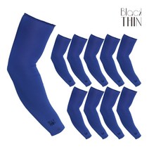 블랙딘 쿨토시 10개 자외선차단 여름 작업용 팔토시 레저 스포츠토시 개별포장, 블루