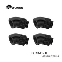 컴퓨터 pc 쿨러 bykski 4pcs6pcs 블랙 실버 g143939 나사산 45도 회전식 피팅 어댑터 45도 회전 수냉식 어댑터 b-rd45-x, 4pcs 블랙