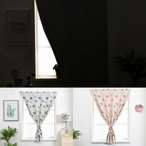 못없이커튼 달기 붙이는 작은창 암막 커튼 찍찍이 커텐 거실 무타공 부착식 플라워 가림막 차르르