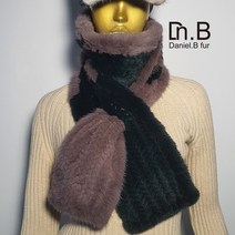 디앤비퍼 밍크 니팅 컬러 블럭 머풀러