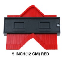 윤곽 윤곽 게이지 선 복사기 통치자 절단 주형 구성 목공 측정기 세라믹 기와 수단, 5인치 레드