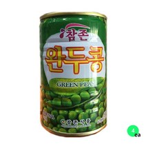 DW6909AA 통조림 완두콩깡통 업소용 완두콩캔 참존 식재료 대용량 완두콩 400gX4 식자재 깻잎 반찬 통조림, WD 1