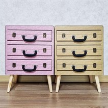 빈티지3단가죽서랍장, 옐로우, 옐로우