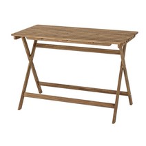 이케아 ASKHOLMEN 아스크홀멘 야외테이블 접이식 라이트 스테인 브라운112x62 cm