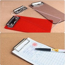 영수증 메뉴 꽂이 투명 클립 보드 카페 식당 음식점 주문 빌지 판 계산서 홀더, 기본, 레드(소)