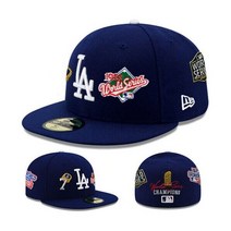 뉴에라 L.A 다저스 블루핏 모자 MLB 7th World Series 챔프 링 패치 캡