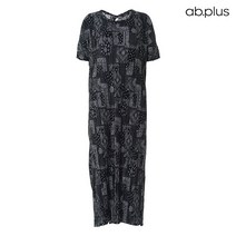 에이비플러스 ab.plus 블랙 에스닉 패치워크 링클 원피스 (LSU3QO53A)