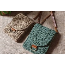 [메이플라이크 DIY 패키지] 스타스티치 미니 크로스백 가방 뜨기 만들기 코바늘 뜨개가방, 아마100, 527 인디블루