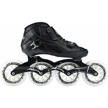 Inline Skates CYLQ SKTYEE 탄소 섬유 스피드 성인 여성 및 남성용 전문 피트니스 스케이팅 롤러 스케이트 고성능 레이싱 유니 블랙 (43 EU/남성 10 /, BlackWhite_MEN7/WOMEN8