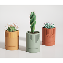 미니멀리스트 콘크리트 화분몰드+화분받침 몰드 세트 제스모나이트 석고 레진 캔들 실리콘 화분몰드 세트, B