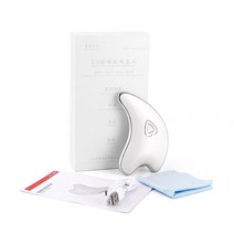 가정용고주파 얼굴리프팅기구 초음파마사지기 얼굴 목 guasha 기 미세 전류 피부 조임, 화이트 스크레이퍼