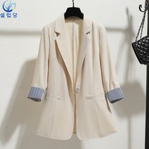 셀럽당 작은 정장 코트 여자 슬림 드리워진 박형 칠부 소매 양복 저고리녀