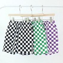 아이꼼므 어린이 아동 유아 주니어 산뜻한 색상 여름 면소재 반바지 5부 체크 반바지