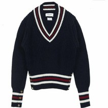 [톰브라운] [명품] THOM BROWNE RWB 트리밍 크리켓 캐시미어 V넥 니트 MKA
