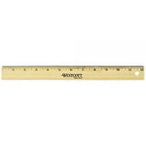 Westcott Wood 30.5씨엠 CM(12 인치) 학습 눈금자 103810) 다양한 색상 레터(10381)