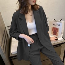 [PINK LITCHI]여성 빅사이즈 정장자켓+바지 투피스