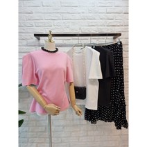 [반다리] 고퀄 엣지 퍼프소매 티블라우스