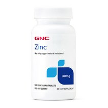 GNC 아연 징크 30mg 100타블렛, 1개, 기본, 100정