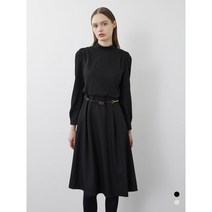 올리비아로렌 신상품 밴드넥 단색 플레어 A라인 라운드 원피스 VOCOA3W9221