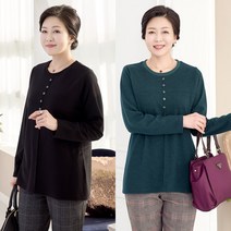 로즈맘 [AK단독특가][엄마옷 로즈맘] 센터라인버튼기모티셔츠