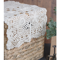 스퀘어 크로쉐 레이스 매트 테이블러너 콘솔 식탁 책상 롱 테이블보 커버 캠핑 식탁보, B플라워