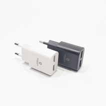 몽크로스 2.4A 듀얼 USB 포트 충전기, 블랙