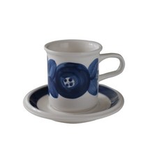 아라비아 핀란드 빈티지 레트로 빈티지 커피잔 접시 컵앤소서 (6종), 블루 B타입