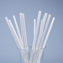 벌크 흰색 종이 스트로우 7 x 250 mm, 1개, 250개입