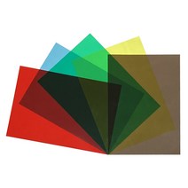 PVC 투명컬러필름 두꺼운셀로판지 과학교재 미술교재 학습교재 DIY비닐공예 0.2T 5색 A4 50매, PVC 투명컬러 5색/A4 50매