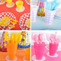 유치원 예쁜칼라 플라스틱 일회용 포크10P 키카 놀이방 키즈카페 놀이동산, 라임그린