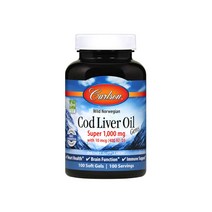 칼슨랩 야생 노르웨이 대구 간유 슈퍼 1000mg 100소프트젤 / Carlson Cod Liver Oil Super 1000mg, 1병, 100정