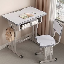 초등학교 책상 교습소 학원용 책걸상 1인용 교실 중학생 와이드 어린이 학습, 화이트 60X40