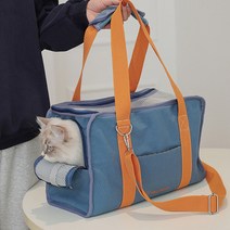 랑몽몽 컬러 소프트 강아지 고양이 이동가방, 블루
