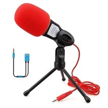 [정품]컴퓨터 마이크 콘덴서 3.5MM 플러그 앤 플레이 전방향 데스크탑 스탠드 포함 게임 유튜브 비디오 녹음 팟캐스트 스튜디오 PC 노트북 태블릿 휴대폰용1411