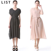 리스트 패플단독-리스트 레이어링 버튼다운 원피스