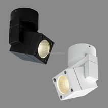 LED 방수사각 스포트라이트 COB 5W램프포함 IP54 방수등 각도조절 간판조명 건물 벽등 야외 실외 통로 복도 빌라 방수 계단조명, 백색